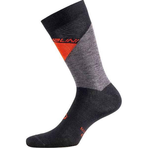 Nalini Fietssokken winter Unisex Zwart Rood- B0W WOOL SOCKS BLACK RED - L/XL