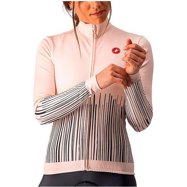 Castelli Fietsshirt lange mouwen Dames Roze Grijs - SORPRESA JERSEY FZ SOFT PINK DARK GRAY - L