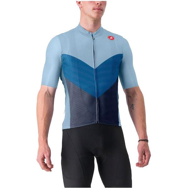 Castelli Fietsshirt Korte Mouwen Heren Blauw - CASTELLI ENDURANCE PRO 2 JERSEY AZURE BELGIAN BLUE - L