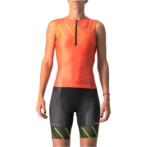 Castelli Free Tri 2 Mouwloos Fietsshirt Oranje M Vrouw