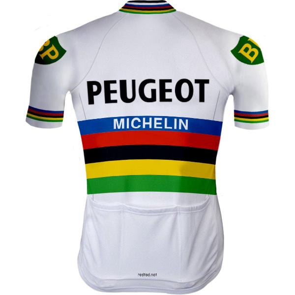 Retro Wielershirt Peugeot Regenboog - REDTED (3XL)