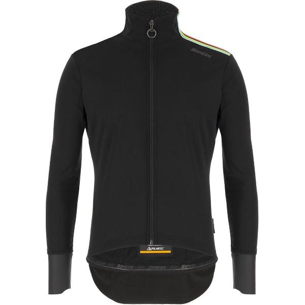 Santini Fietsjack Lange mouwen Zwart Heren - Official Uci Rainbow Vega Xtreme Jacket Black - M