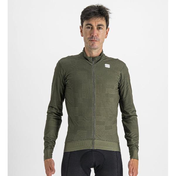 Sportful Fietsshirt lange mouwen heren Groen - LOOM THERMAL JERSEY BEETLE - L