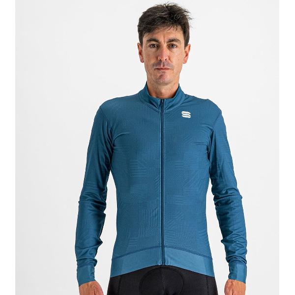 Sportful Fietsshirt lange mouwen heren Blauw - LOOM THERMAL JERSEY BLUE SEA - L