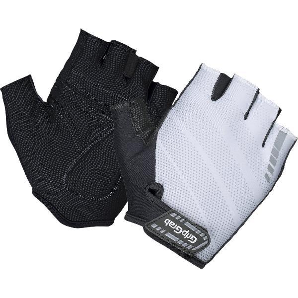 GripGrab - Rouleur Padded Korte Vinger Zomer Fietshandschoenen Wielrenhandschoenen met Padding - Wit - Unisex - Maat S