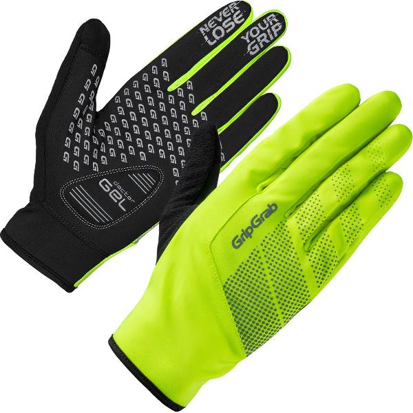 GripGrab - Ride Windproof Lente Herfst Fietshandschoenen Lange Vinger - Geel Hi-Vis - Unisex - Maat M