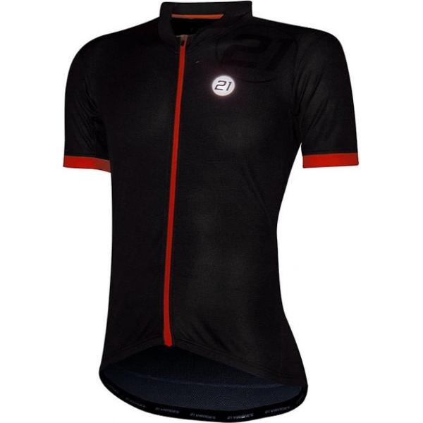 21Virages fietsshirt korte mouwen heren Troia Zwart Rood-L