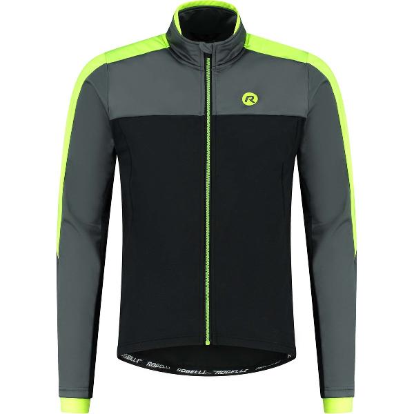 Rogelli Freeze Winterjack - Fietsjack Heren - Zwart/Grijs/Fluor - Maat 2XL