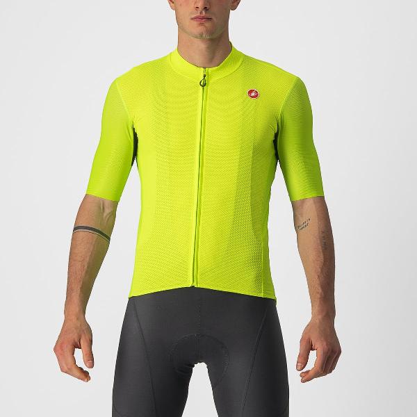 Castelli Fietsshirt Korte Mouwen Heren Lime - ENDURANCE ELITE JERSEY ELECTRIC LIME-M