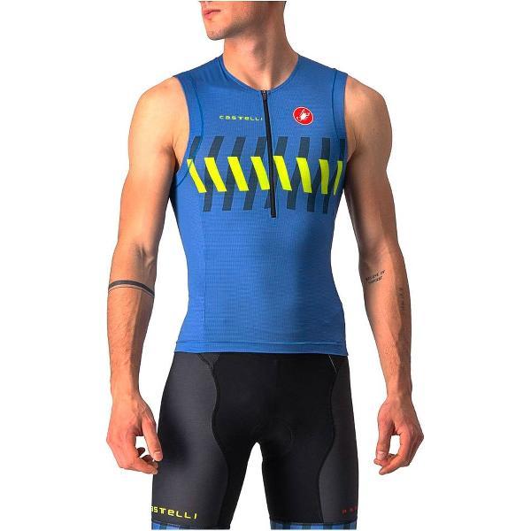 Castelli Free Tri 2 Mouwloos Fietsshirt Blauw L Man