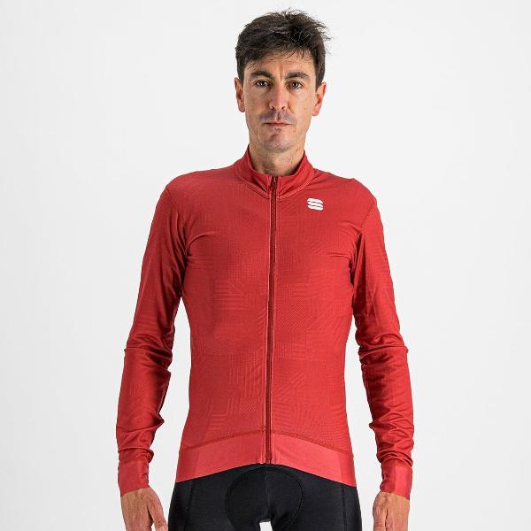 Sportful Fietsshirt lange mouwen Heren Rood - LOOM THERMAL JERSEY RED RUMBA - XXL