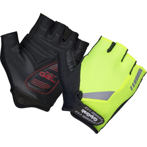 GripGrab - ProGel Padded Korte Vinger Zomer Fietshandschoenen - Geel Hi-Vis - Unisex - Maat L