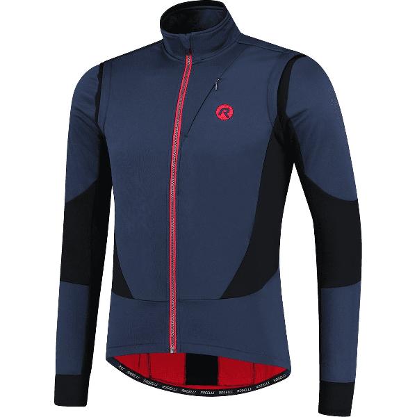 Rogelli Brave Winterjack - Fietsjack Heren - Blauw/Zwart/Rood - Maat M