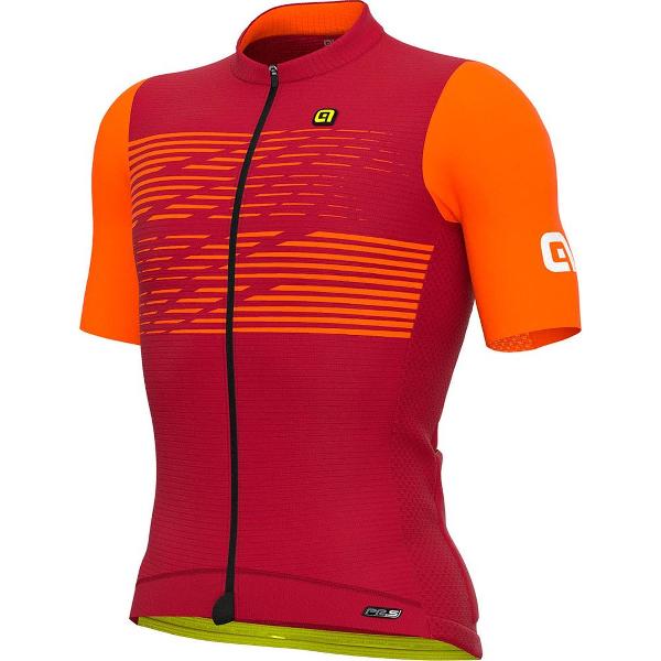 ALE Logo Korte Mouwen Fietsshirt Heren - Bordeaux - M