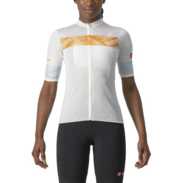 Castelli FENICE Fietsshirt Ivory/Pop Orange-Skylight - Vrouwen - maat S