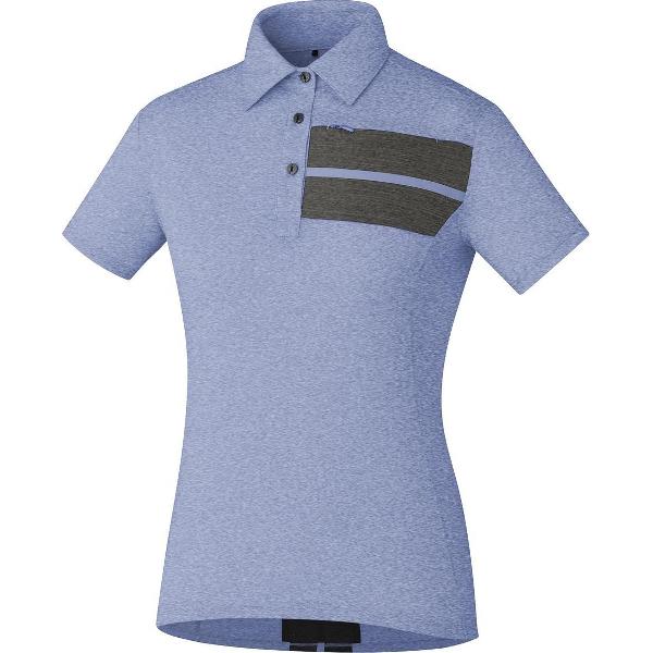 Shimano Transit Polo Dames Fietsshirt Met Korte Mouwen Paars