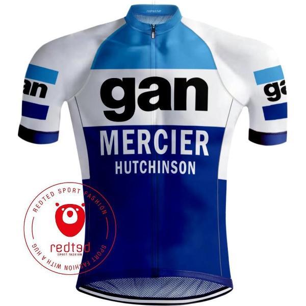 Retro Wielershirt Gan Mercier Blauw - REDTED (3XL)