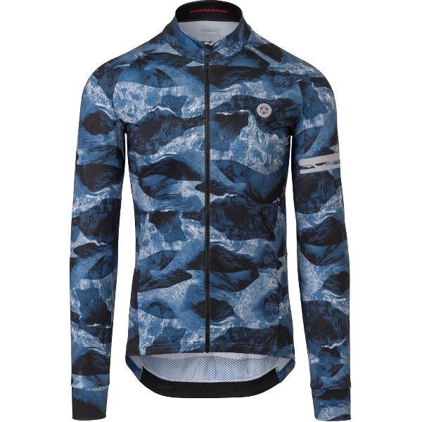 AGU Abstract Mountains Fietsshirt Lange Mouwen Performance Heren - Blue - XL