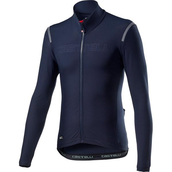 Castelli Fietsshirt Lange mouwen Rain or Shine Heren Blauw - Tutto Nano RoS Jersey Savile Blue - XXL