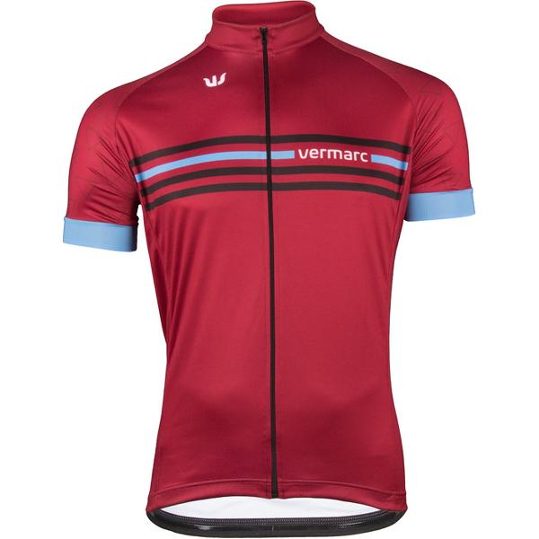 Vermarc Attaco SP. L. Fietsshirt Rood/Blauw Maat S