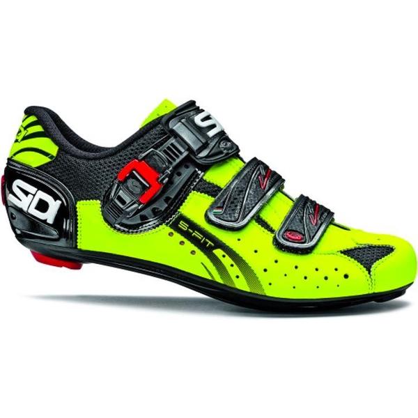 Sidi Scarpe Genius 5-Fit - Racefietsschoenen - Zwart/Fluo Geel - Maat 48