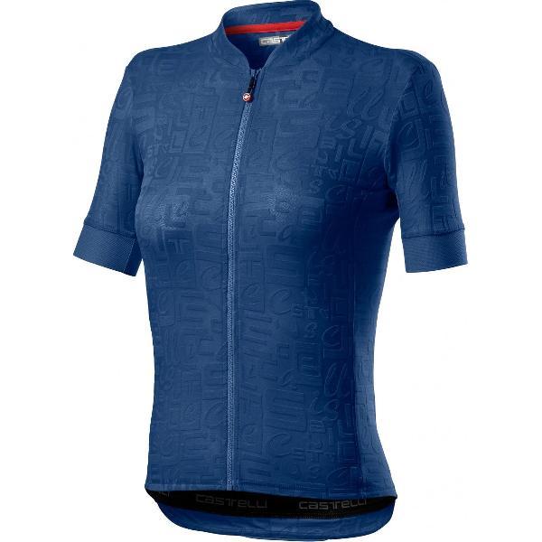 Castelli Fietsshirt korte mouwen Dames Blauw - PROMESSA JACQUARD JERSEY AGATE BLUE - M