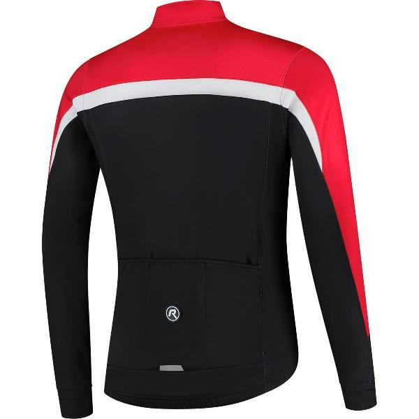 Rogelli Course - Wielershirt Lange Mouwen - Fietsshirt Heren - Zwart/Rood/Wit - Maat 3XL