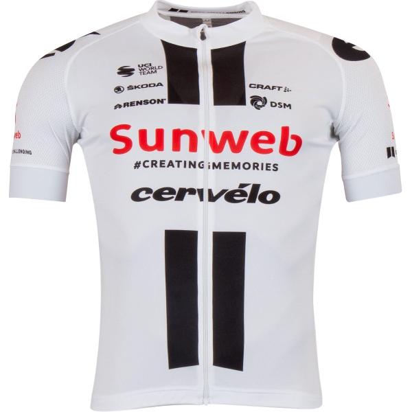 Craft Team Sunweb Replica Fietsshirt Heren - Wit/Zwart/Rood - Maat XL