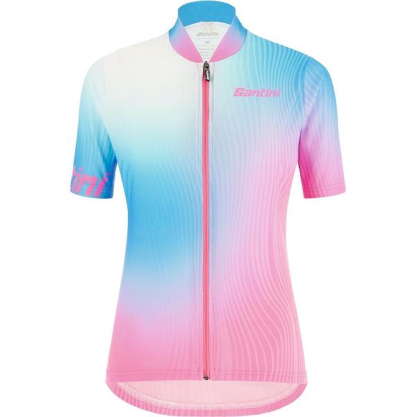 Santini Fietsshirt korte mouwen Dames Blauw Roze - Terra S/S Jersey for woman - L