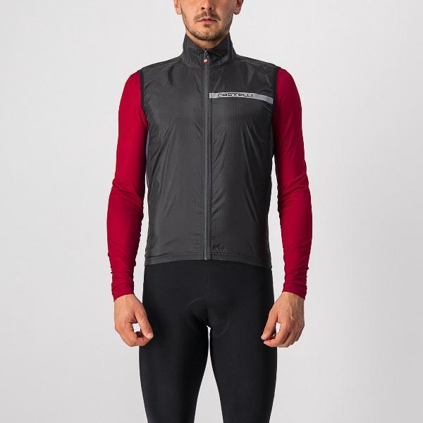 Castelli Windstopper mouwloos Heren Zwart Grijs - SQUADRA STRETCH VEST LIGHT BLACK DARK GRAY - M