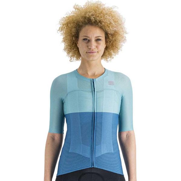 Sportful Pro Korte Mouwen Fietsshirt Blauw L Vrouw