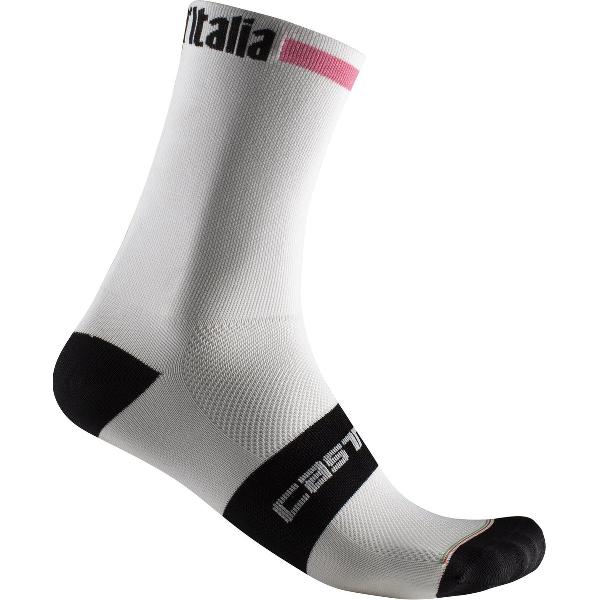 Castelli Giro d'Italia Fietssokken zomer Wit Roze Unisex - ROSA 13 SOCK BIANCO-ROSA GIRO-NERO - 2XL