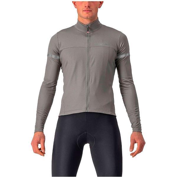 Castelli FONDO 2 Fietsshirt NICKEL GRAY/BLUE REFLEX - Mannen - maat L