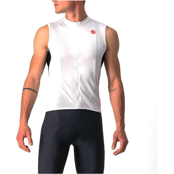 Castelli ENTRATA VI Fietsshirt zonder mouwen Ivory/Light Black-Red - Mannen - maat XXL