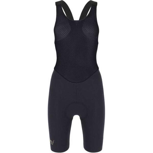 Santini Fietsbroek kort met bretels - koersbroek Dames Zwart - Unico - Bib Shorts For Lady Black - L