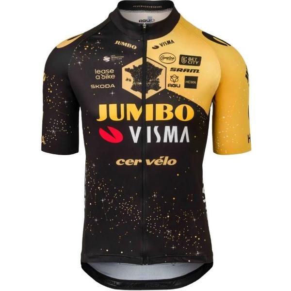 AGU Velodrome Tour de France 2023 Fietsshirt Team Jumbo-Visma Kids - Zwart - 110-116