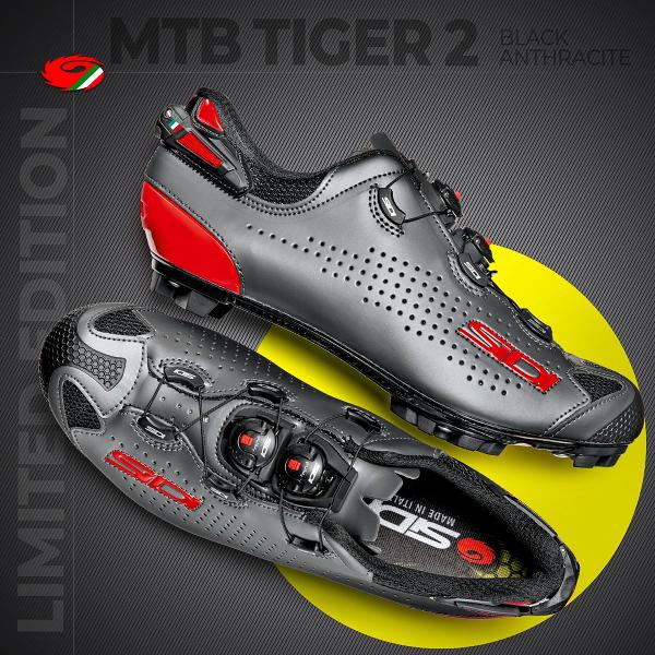 Sidi Mtb Tiger Srs Carbon 2 - Limited Edition ZWART - Maat 44