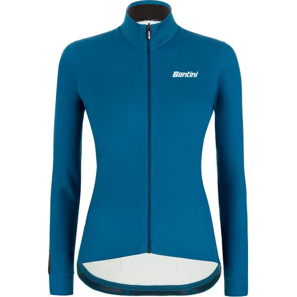 Santini Fietsshirt Lange mouwen Petrol Dames - Colore Winter L/S Jersey For Women Petrol Green - XL