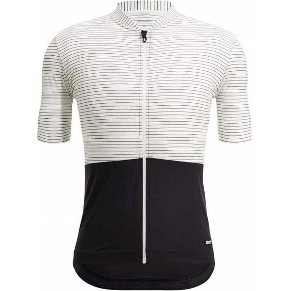 Santini Colore Riga Korte Mouwen Fietsshirt Zwart L Man