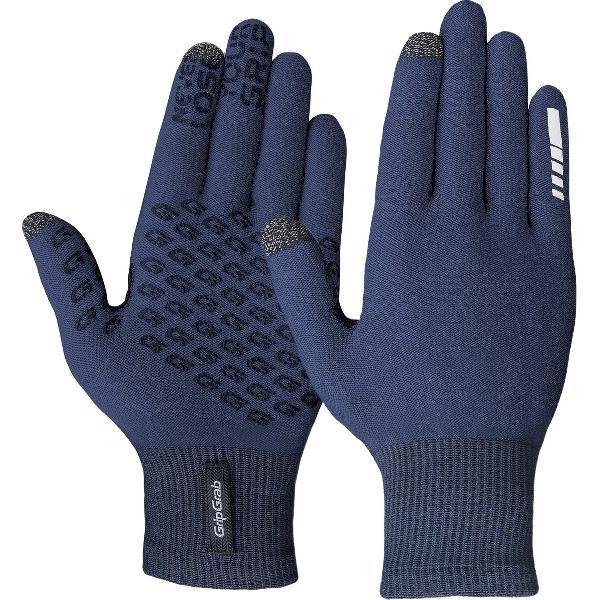 GripGrab - Primavera 2 Merino Lente Herfst Fietshandschoenen Touchscreen Liner Handschoenen met Merinowol - Navy Blauw - Unisex - Maat XS/S