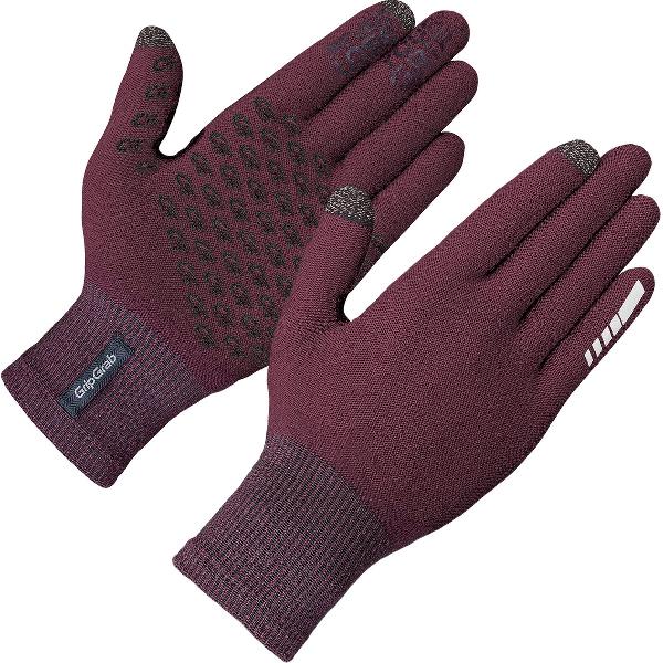 GripGrab - Primavera 2 Merino Lente Herfst Fietshandschoenen Touchscreen - Donker Rood - Unisex - Maat XL/XXL