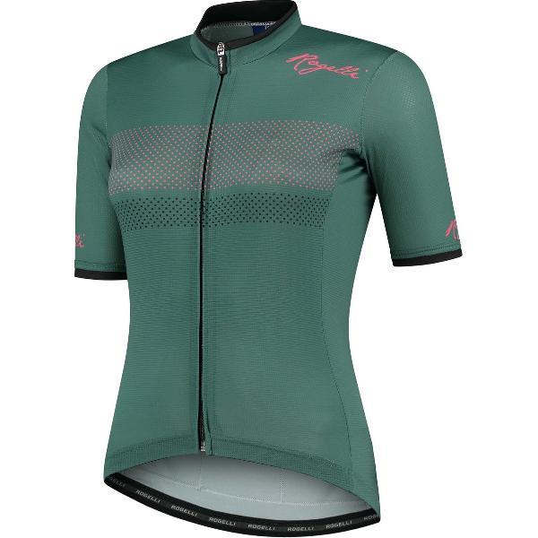 Rogelli Purpose Fietsshirt - Korte Mouwen - Dames - Groen, Coral - Maat 2XL