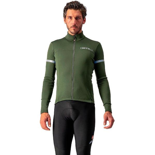 Castelli FONDO 2 Fietsshirt Military Green/Silver Reflex - Mannen - maat S