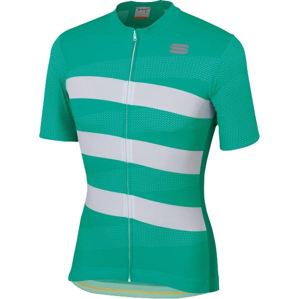 Sportful Fietsshirt korte mouwen Heren Groen Wit / SF Team 2.0 Ribbon Jersey-Bora Green/White - XXL