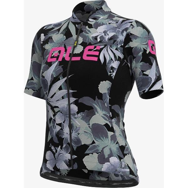 Ale Dames Fietsshirt Korte Mouwen Solid Bouquet - Zwart - XXXL - Valt klein