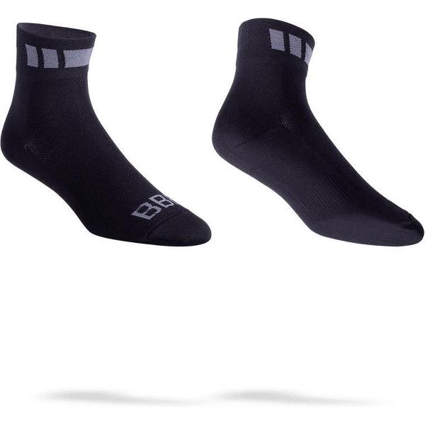 BBB Cycling BSO-10 - Fietssokken Technofeet - Lage sokken - Maat 44-47 - zwart/grijs