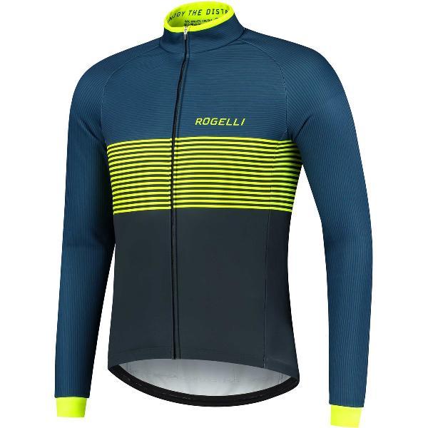 Rogelli Boost Winterjack - Heren Fietsjack - Winterjack - Blauw/Fluor - Maat M