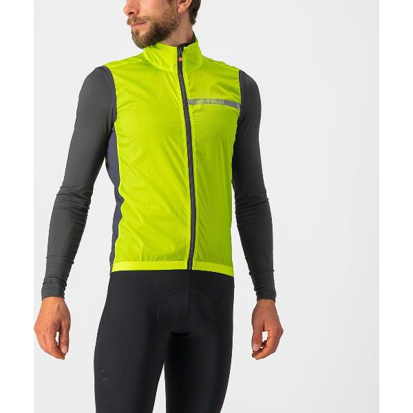 Castelli SQUADRA STRETCH VEST ELECTRIC LIME/DARK GRAY - Mannen - maat S