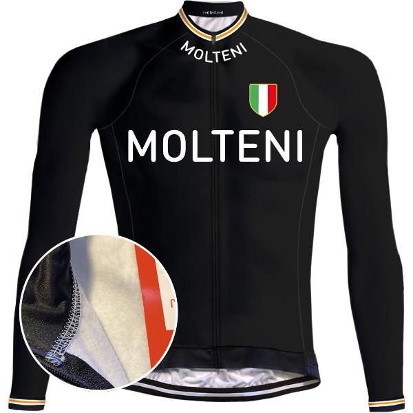 Retro Winter Wielerjack (fleece) Molteni Zwart - REDTED (M)