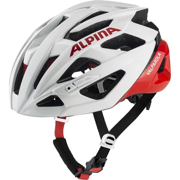 Alpina Valparola Fietshelm, wit/rood Hoofdomtrek 51-56cm